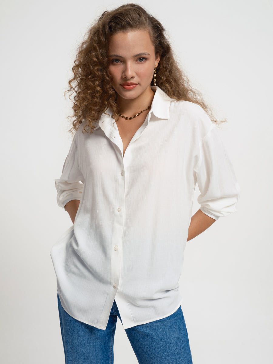 White Woman Long Sleeve Shirt