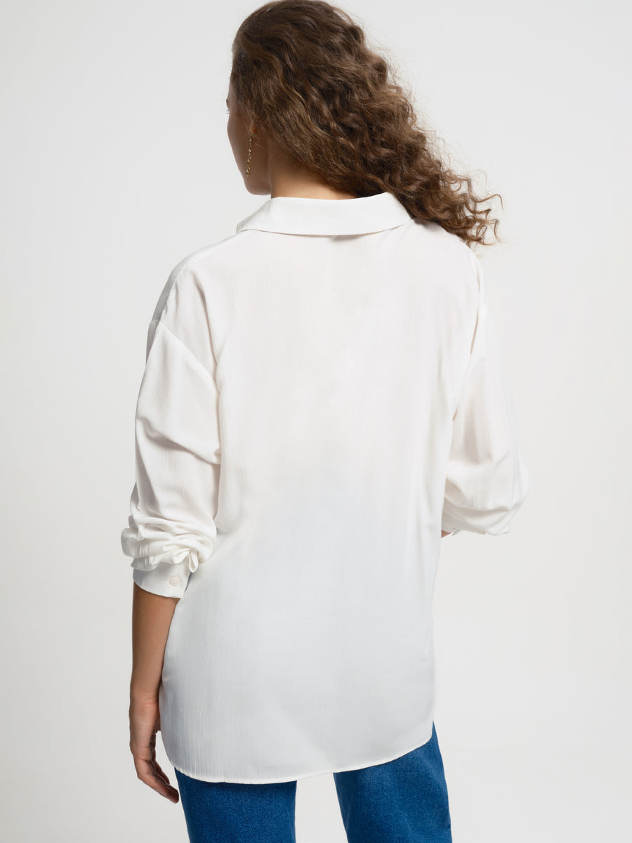 White Woman Long Sleeve Shirt