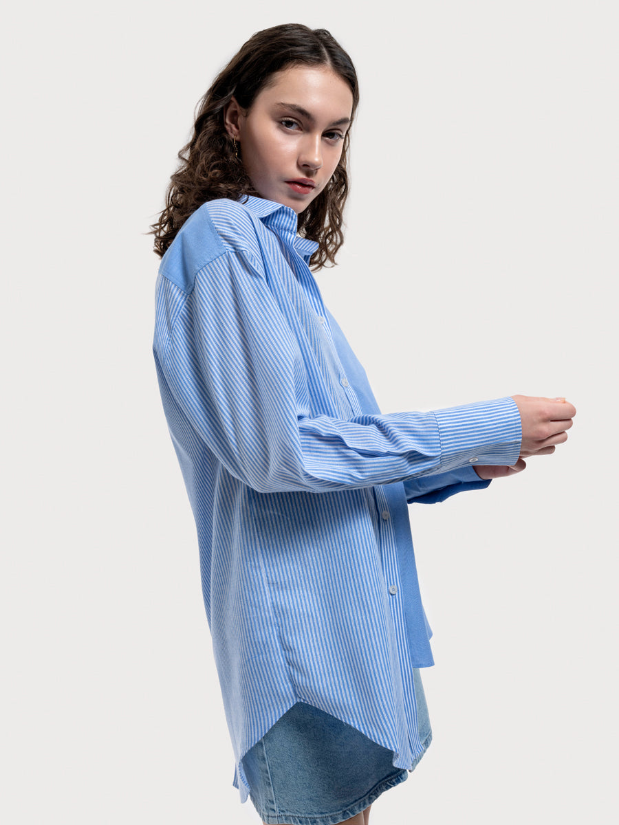 Blue Woman Long Sleeve Shirt