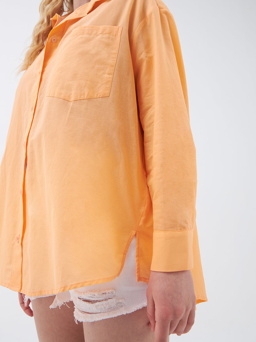 Orange Woman Long Sleeve Shirt