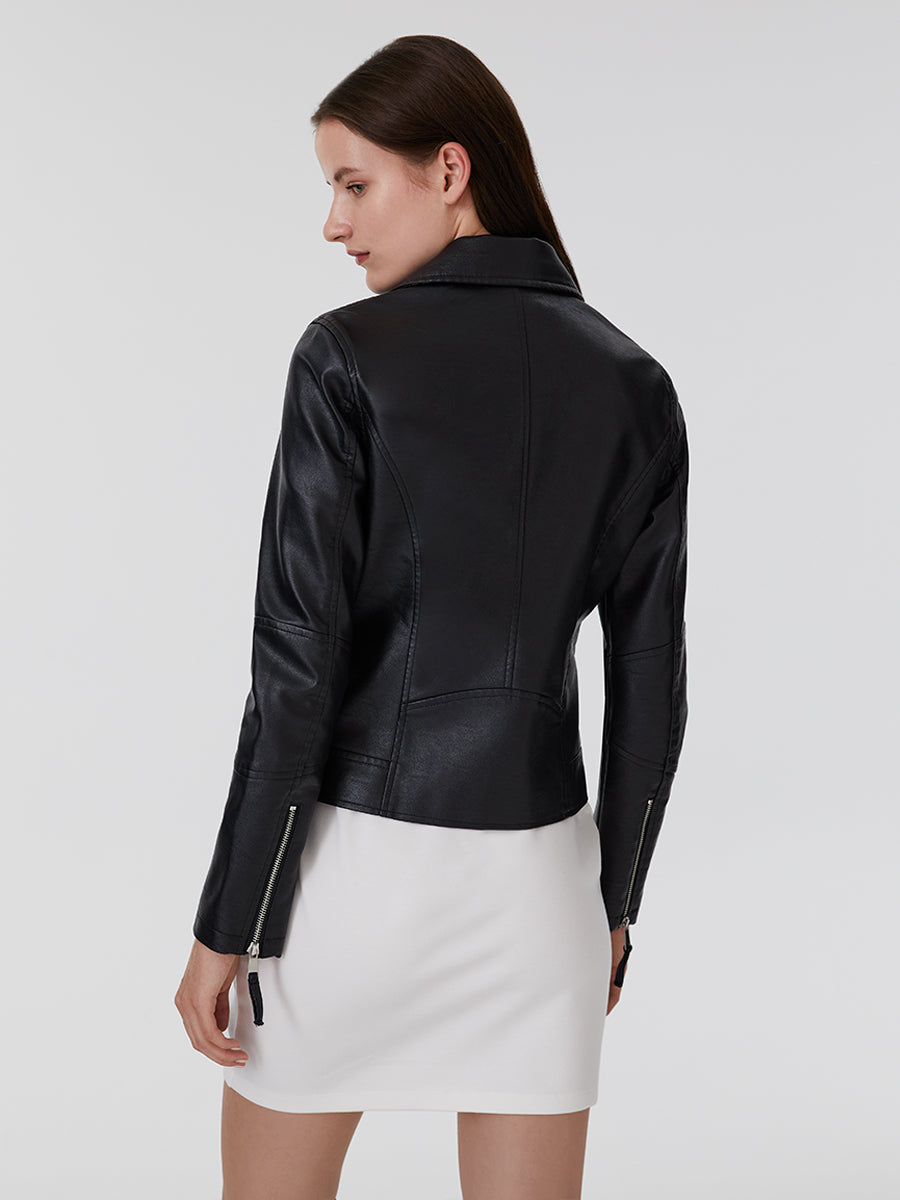 Slim Fit Women's Coat Pu