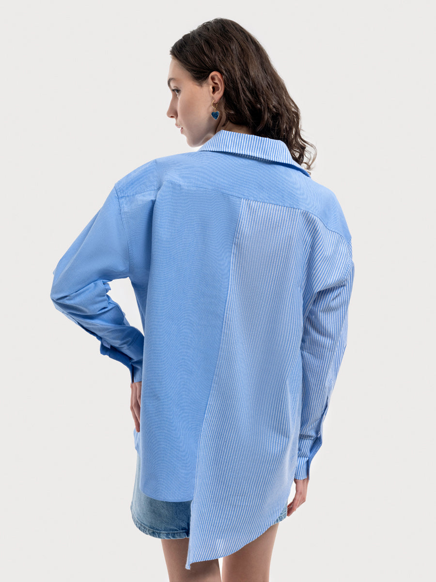 Blue Woman Long Sleeve Shirt