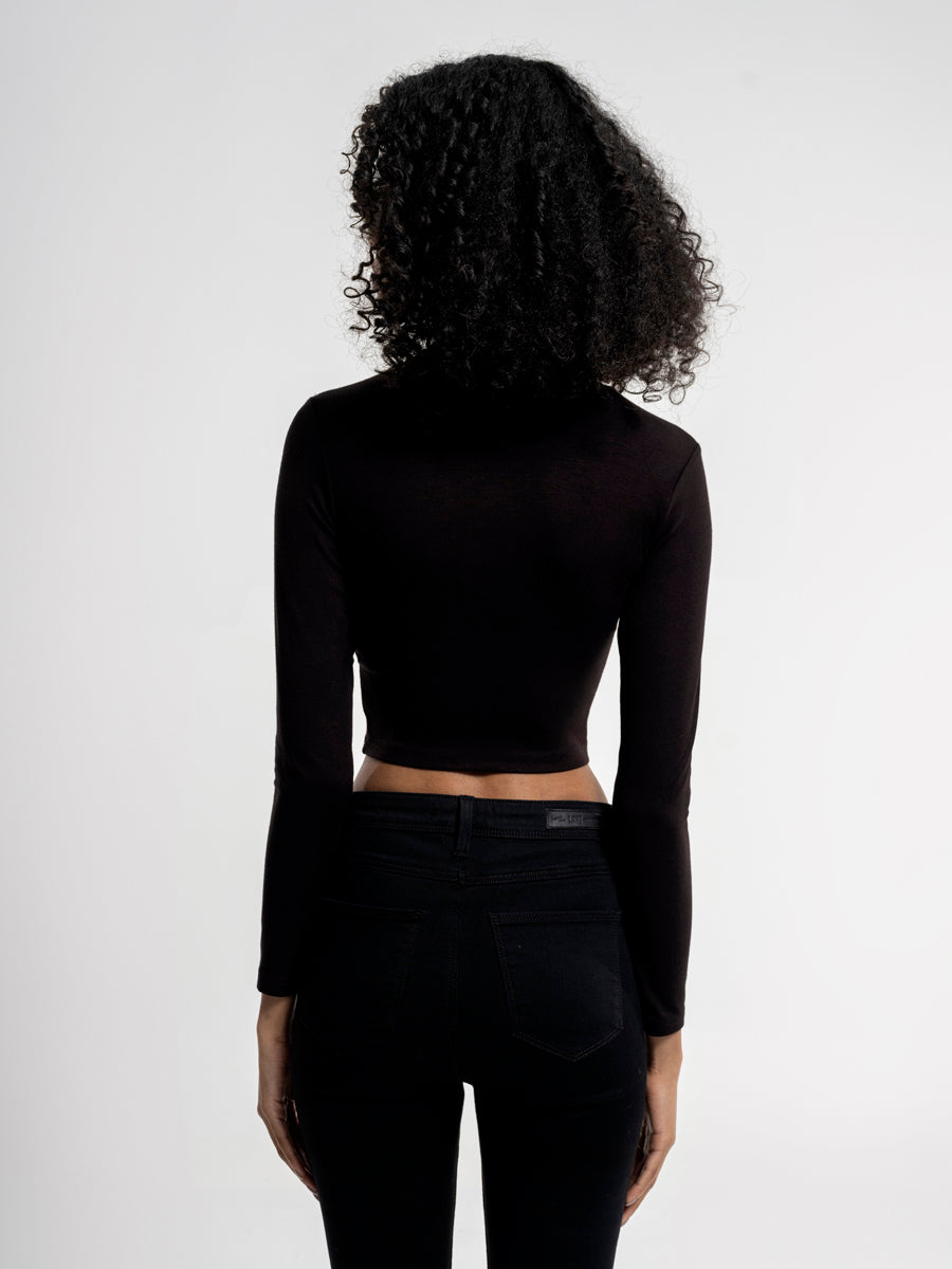 Black Woman Long Sleeve Blouse
