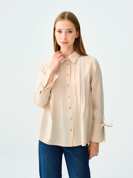 Ecru Woman Long Sleeve Shirt