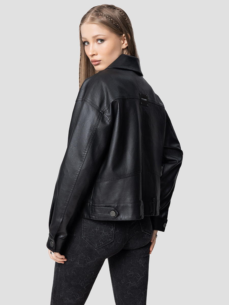 Loose Fit Women's Coat Pu