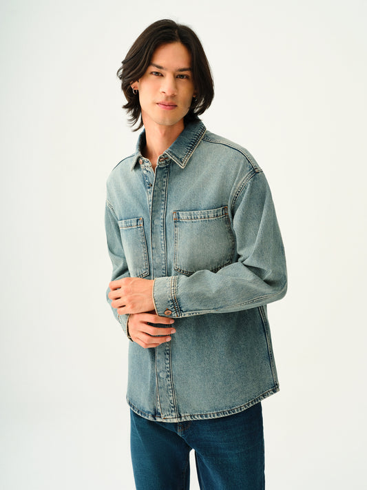 Oversize Fit Men's Shirt Long Sleeve