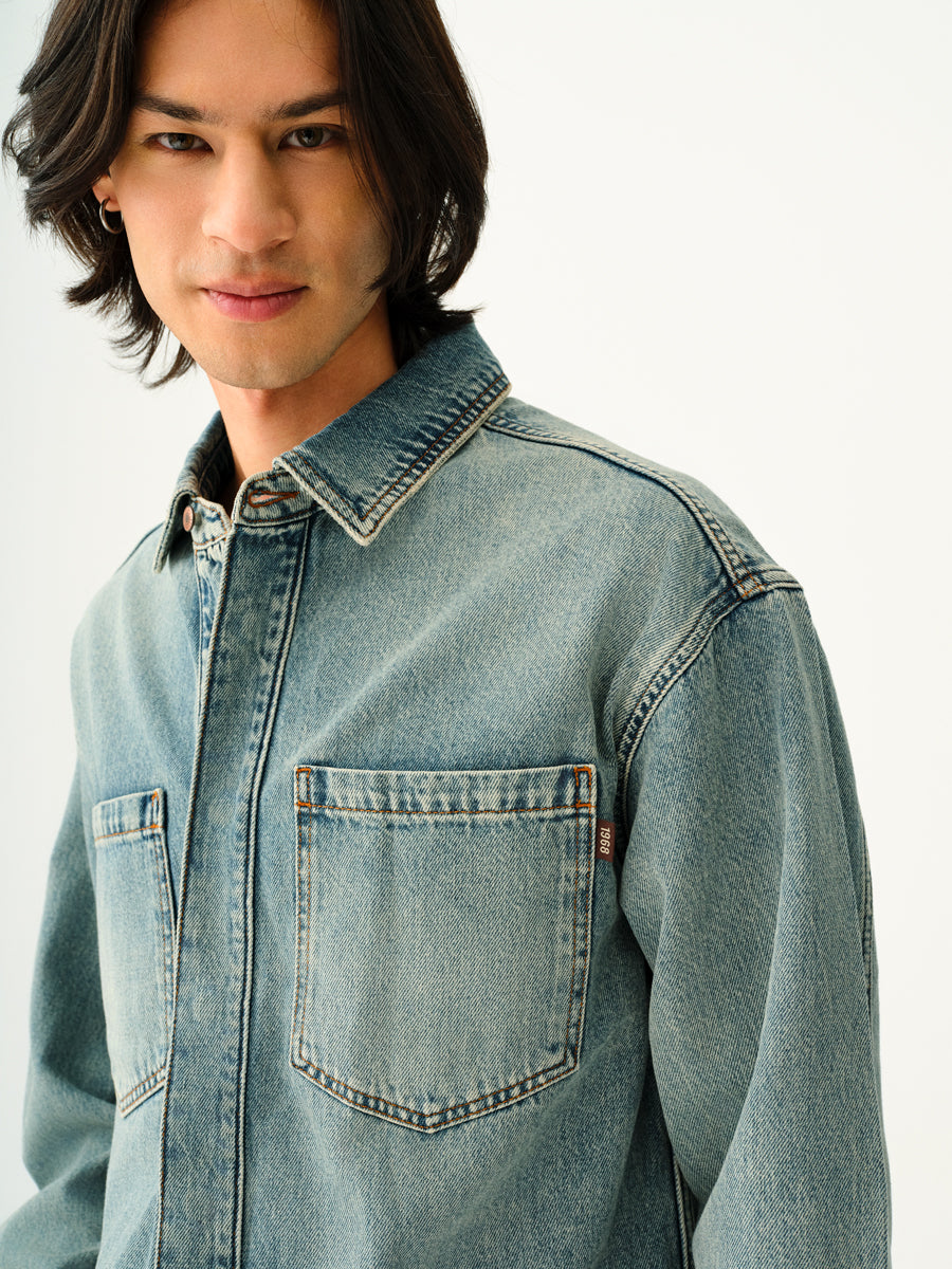 Oversize Fit Men's Shirt Long Sleeve