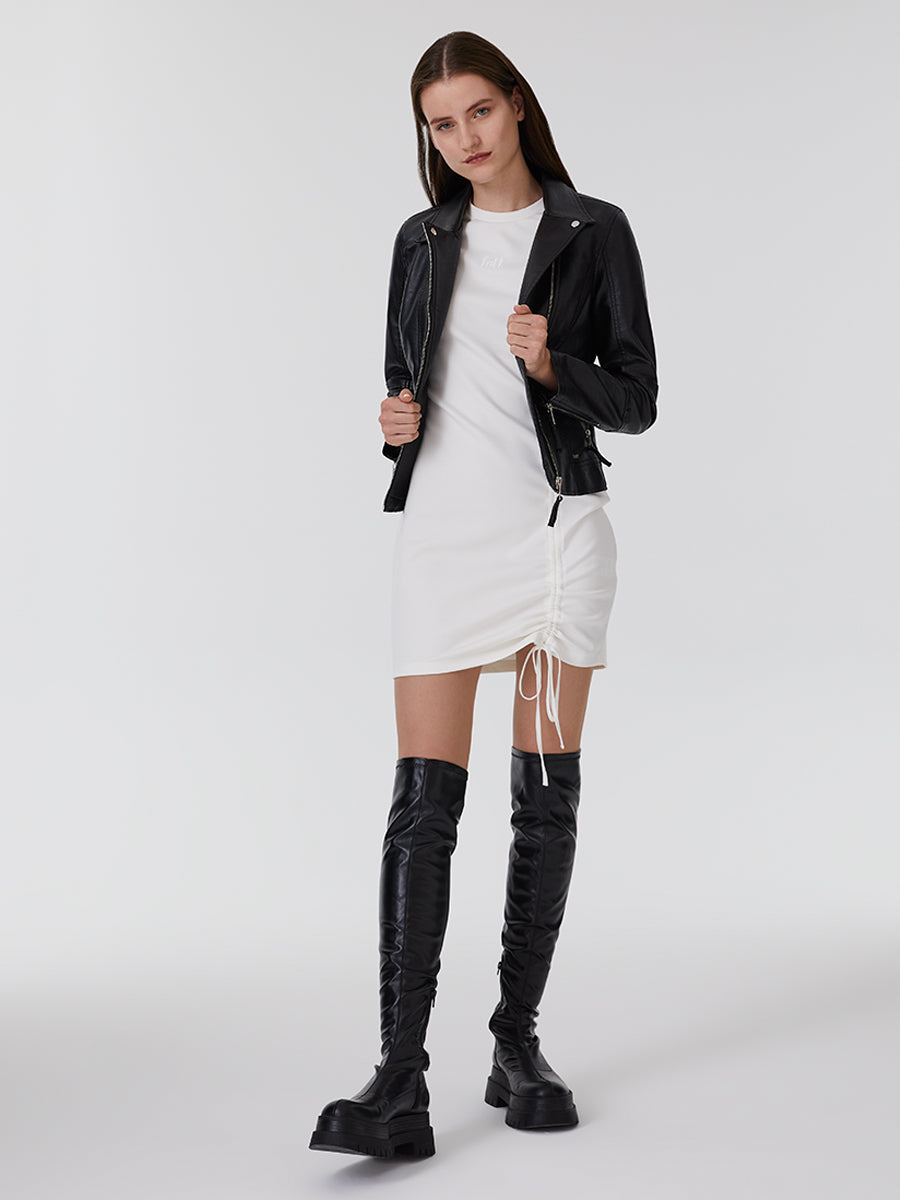 Slim Fit Women's Coat Pu