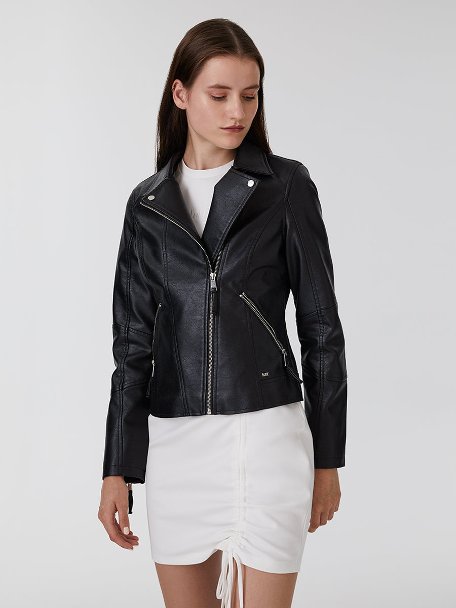 Slim Fit Women's Coat Pu