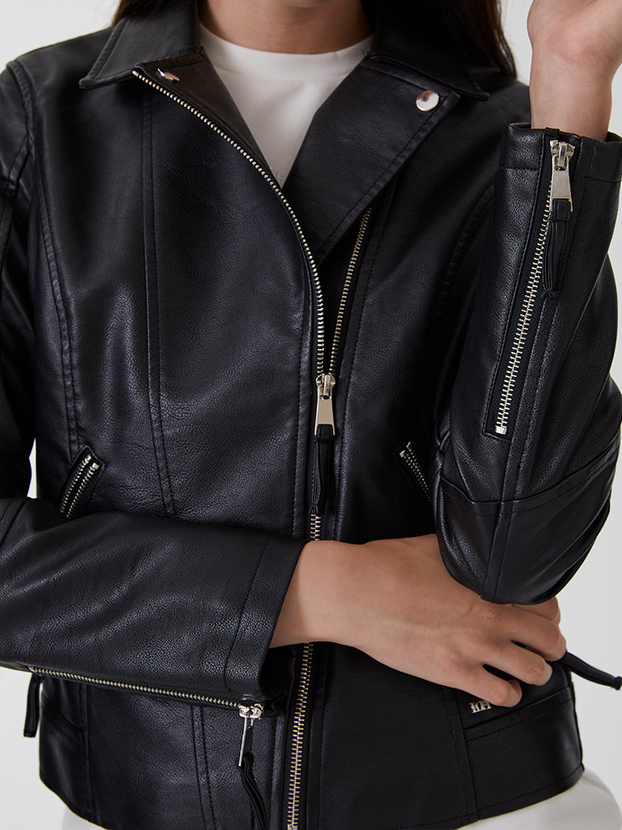 Slim Fit Women's Coat Pu