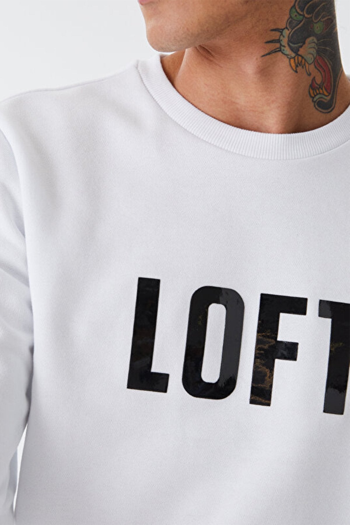 Men's Regular Fit White Sweatshirt